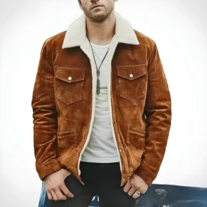 blouson aviateur homme daim col fourrure