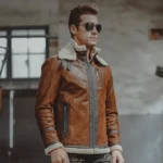 Veste homme cuir souple et chaud, style bombardier, parfaite pour toutes saisons.